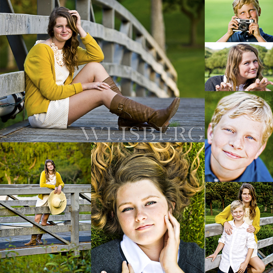 beautiful outdoor children's portraits in laguna beach of brother and sister