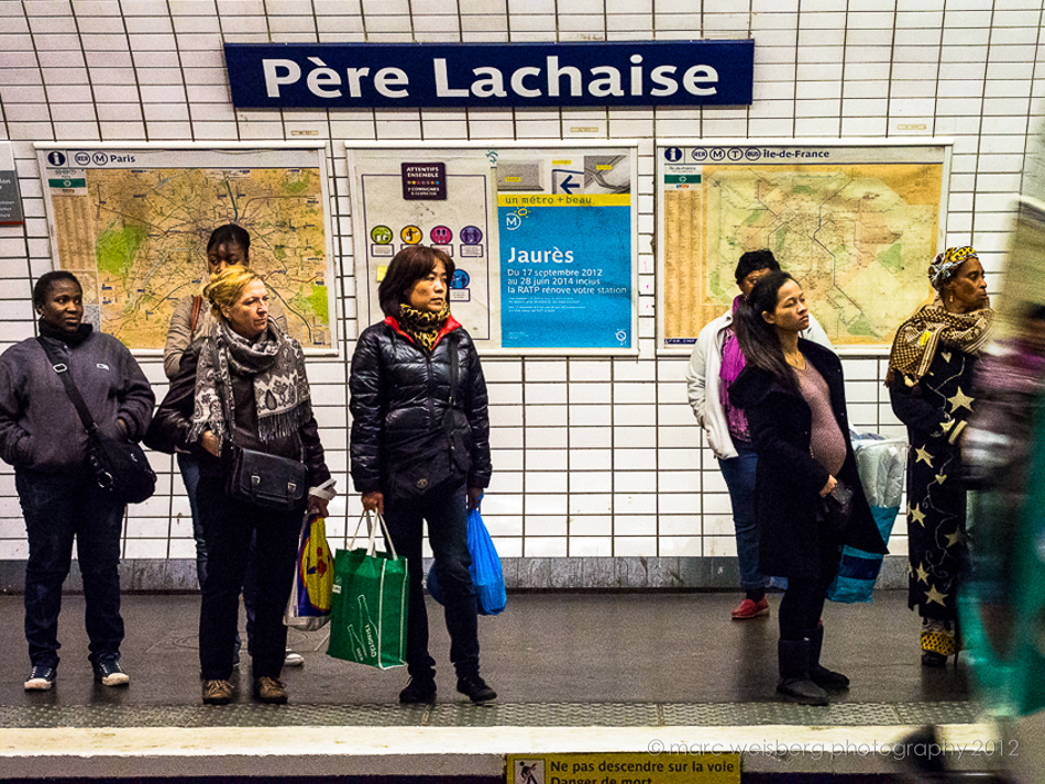 metro stop Pere Lachaise, Paris, picture