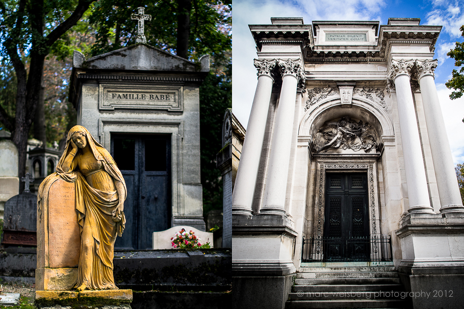 statues, pere lachaise cemetery, paris, pictures, photographs