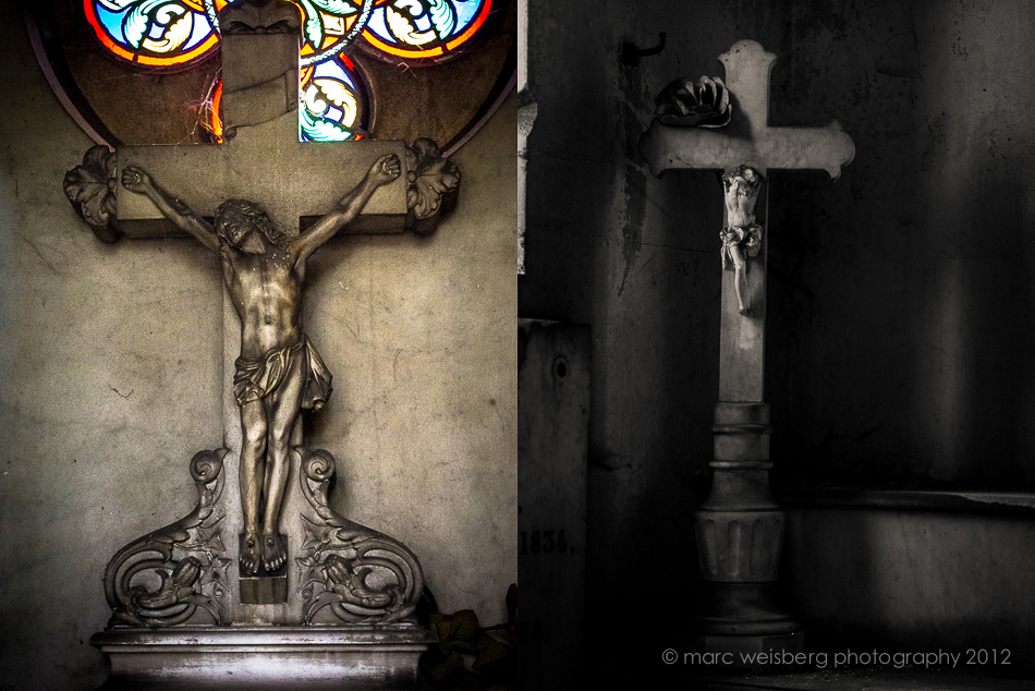 catholic crosses, pere lachaise cemetery, paris, pictures