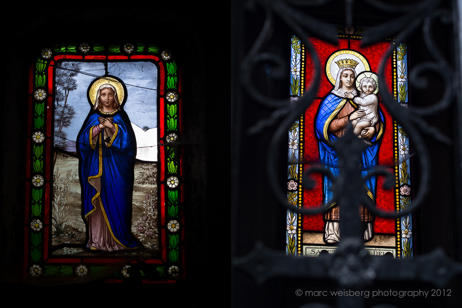 stained glass, pere lachaise cemetery, paris