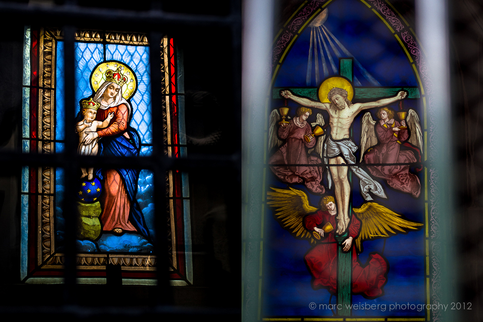 stained glass, mausoleum interiors, pere lachaise cemetery, paris, pictures