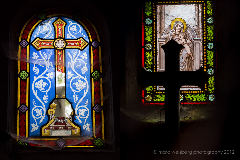 stained glass, mausoleum interiors, pere lachaise cemetery, paris, pictures