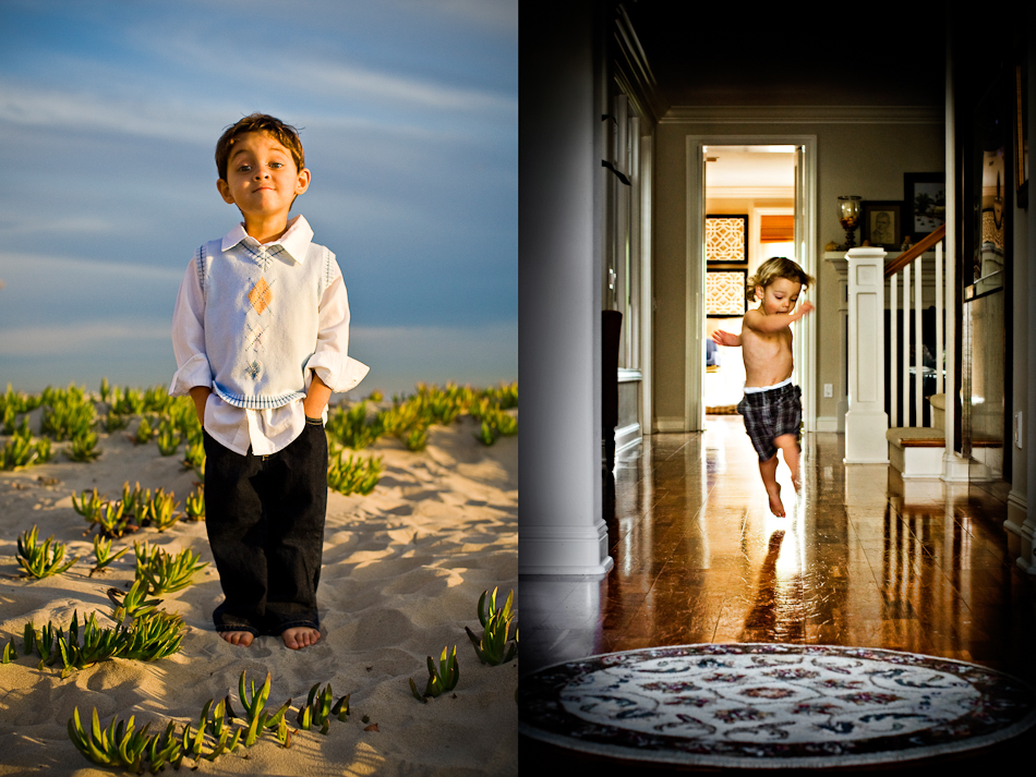 Outdoor Newport Beach kids photo-session with cute knit hat