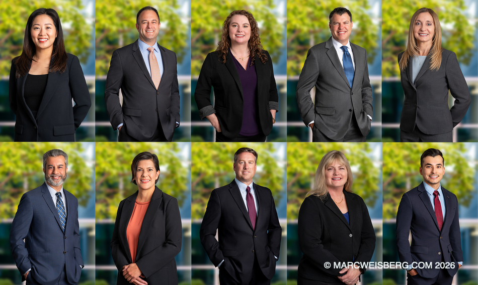 Individual CPA headshots composited into a grid, photographed on location in Irvine, Orange County by Marc Weisberg